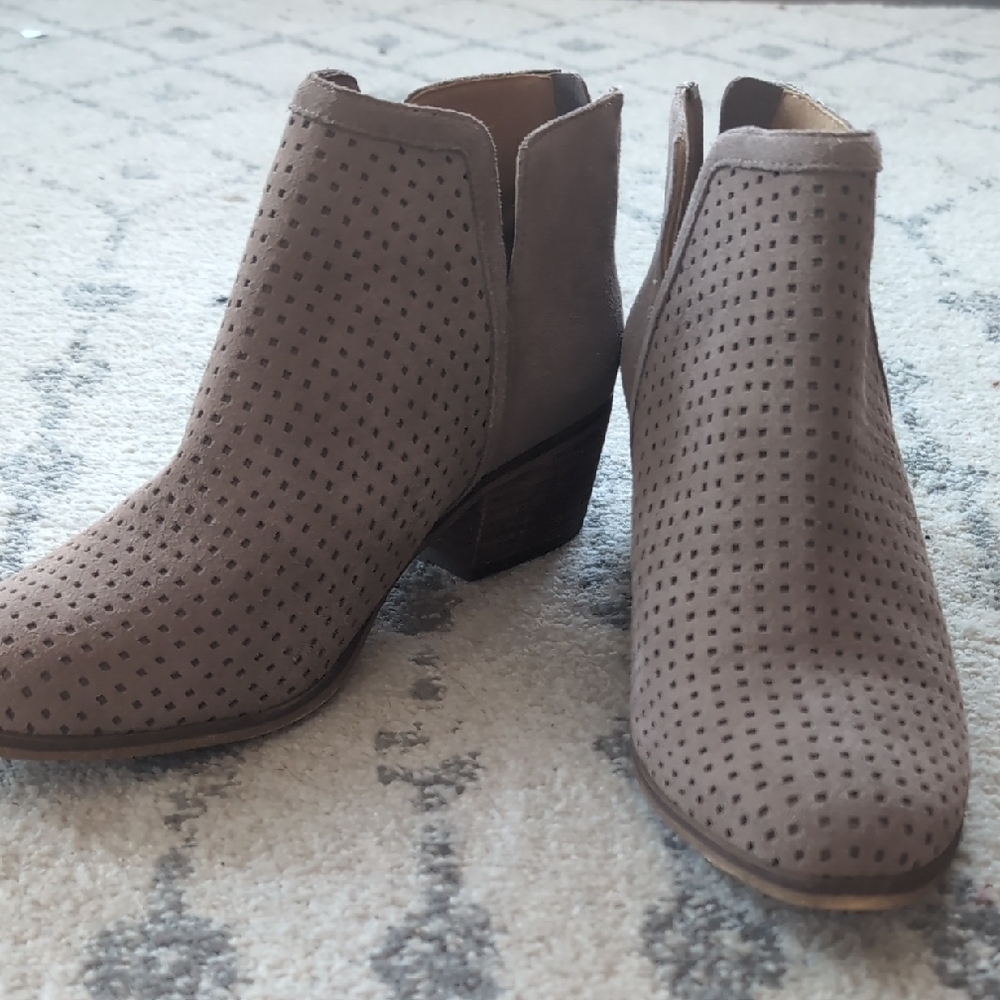 Susina Perforated Brown Ankle Booties